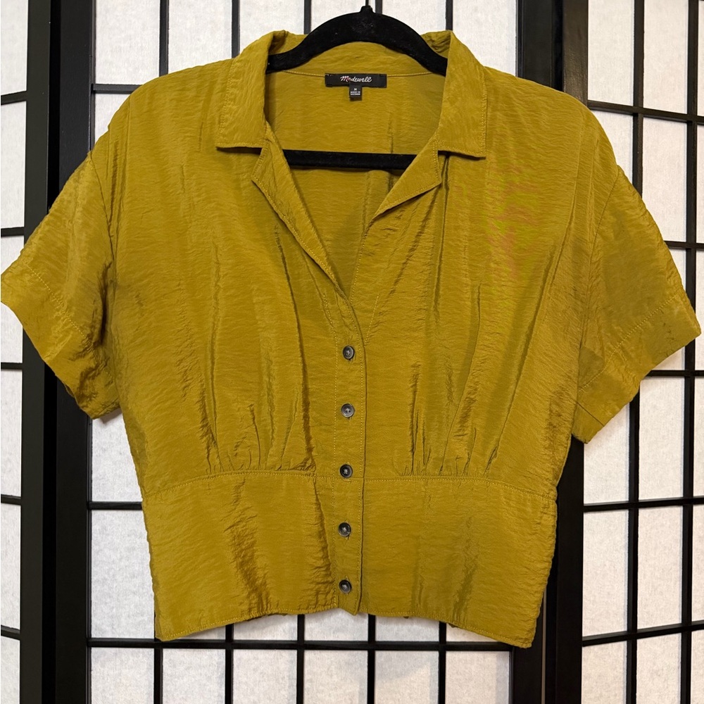 Madewell Drapey Banded Bottom Button-Down Women’s Blouse M - Picture 4 of 8
